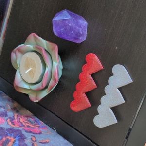 Glitter Heart Barrette Set